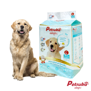 แผ่นรองฉี่สัตว์เลี้ยง Petsuka ขนาด L 90x60cm จำนวน 25 แผ่น