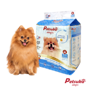 แผ่นรองฉี่สัตว์เลี้ยง Petsuka ขนาด M 60x45cm จำนวน 50 แผ่น