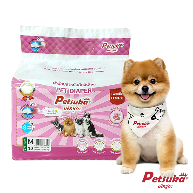 โอบิ/ผ้าอ้อมสุนัข Petsuka ทุกเพศวัย ขนาด M
